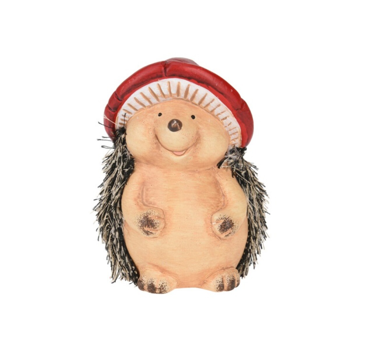 Decoratiune  Hedgehog w Mushroom Hat v2, Excellent Houseware, 8.5x7.7x12.8 cm, teracota, multicolor - imagine 3